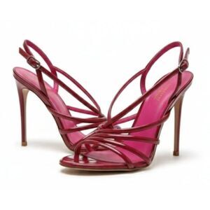 Le silla womens size 38 us 6.5 maroon slingback pump stiletto sandals Italian